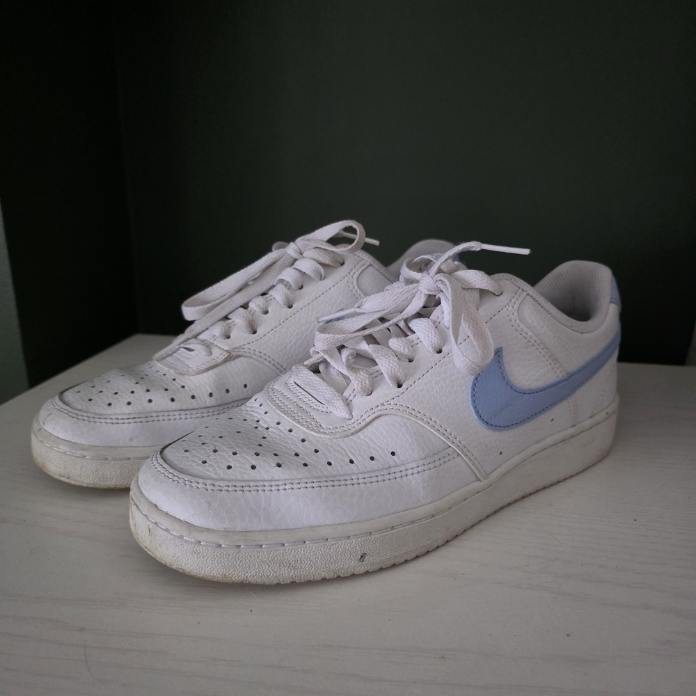 Nike Court Vision Low White and Blue Sneakers